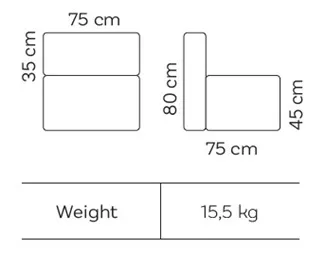 Rozměrové schéma – Dotty Extra Large