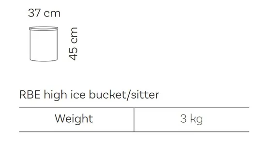 Rozměrové schéma – RBE Ice Bucket / Sitter